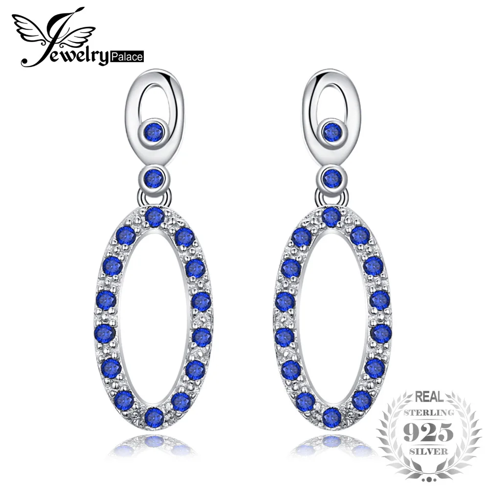 Jewelrypalace Роскошные 0.31ct круглый создан синий шпинель серьги S925 стерлингового