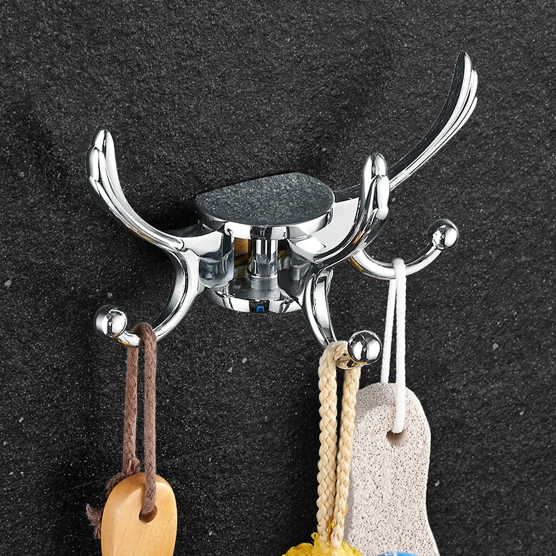 Современные Золото/Серебро Крючки Для Одежды Хром Вращающийся Ряд Крюк Ванная