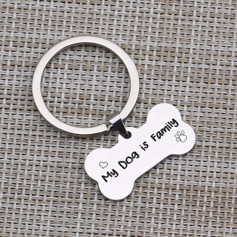 Брелок My Dog Is Family для домашних животных собак Lover мам ID брелок из нержавеющей стали