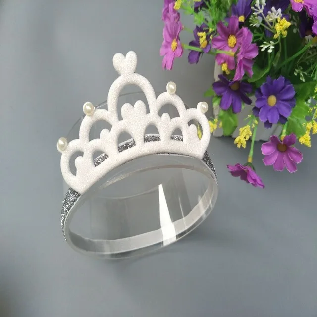 Silver Headband M MISM Милая корона принцессы ободок милые для девочек Детские аксессуары для волос Тиара эластичные резинки для волос тюрбан повязка на голову - Цвет: Silver Headband