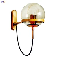 iwhd glass ball nordic led wall light fixtures living room bathroom vintage antique wall lamp sconces wandlampen home lighting