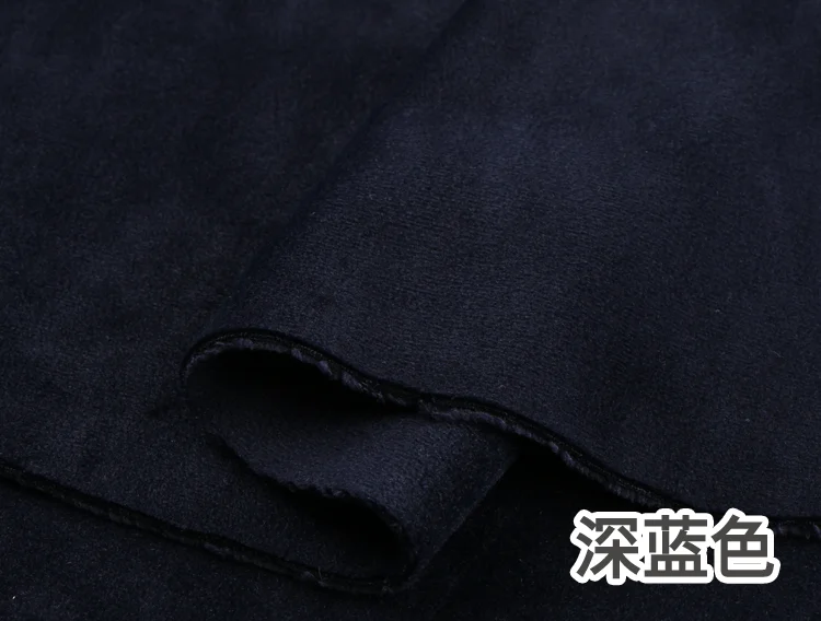 Dark blue Осенняя плотная Двусторонняя плаще флис ткань вязаная эластичная ширина 175 см - Цвет: Dark blue