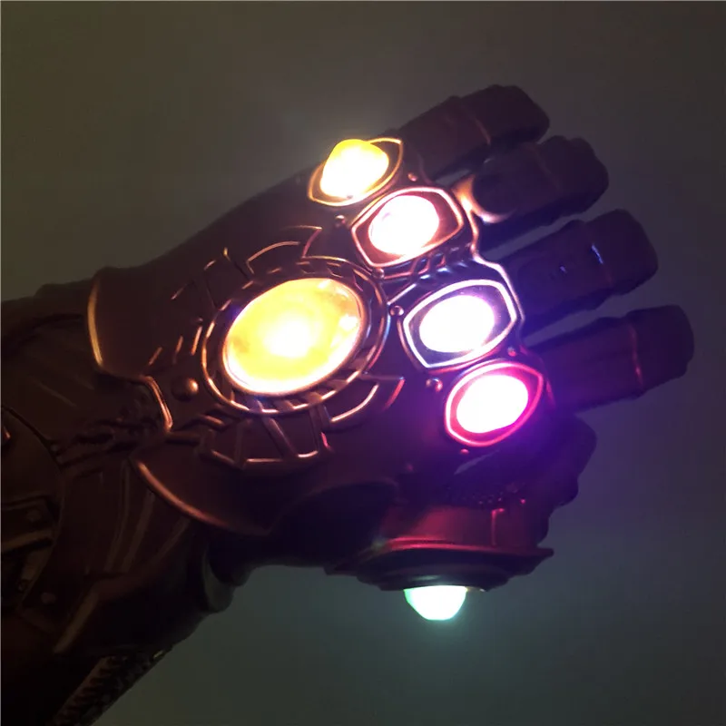 1: 1 перчатки для костюмированной вечеринки, светодиодный светильник Thanos Gauntlet, перчатки для Хэллоуина, подарок для детей