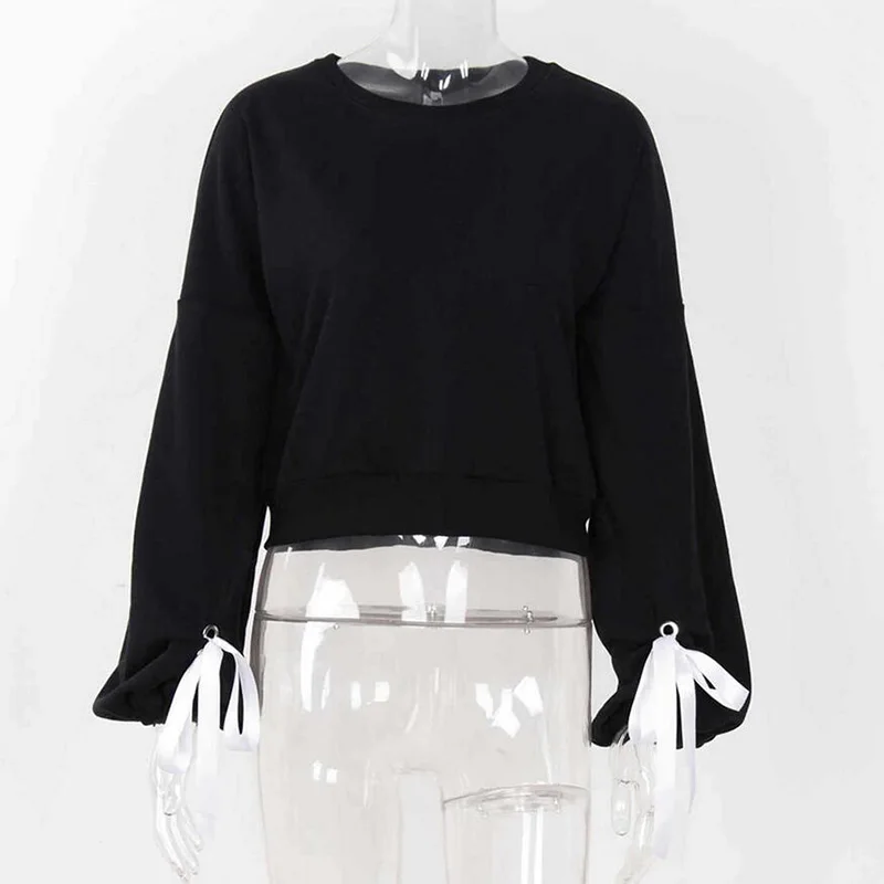 Женская толстовка с капюшоном джемпер женский черный топ весна 2018 Харадзюку