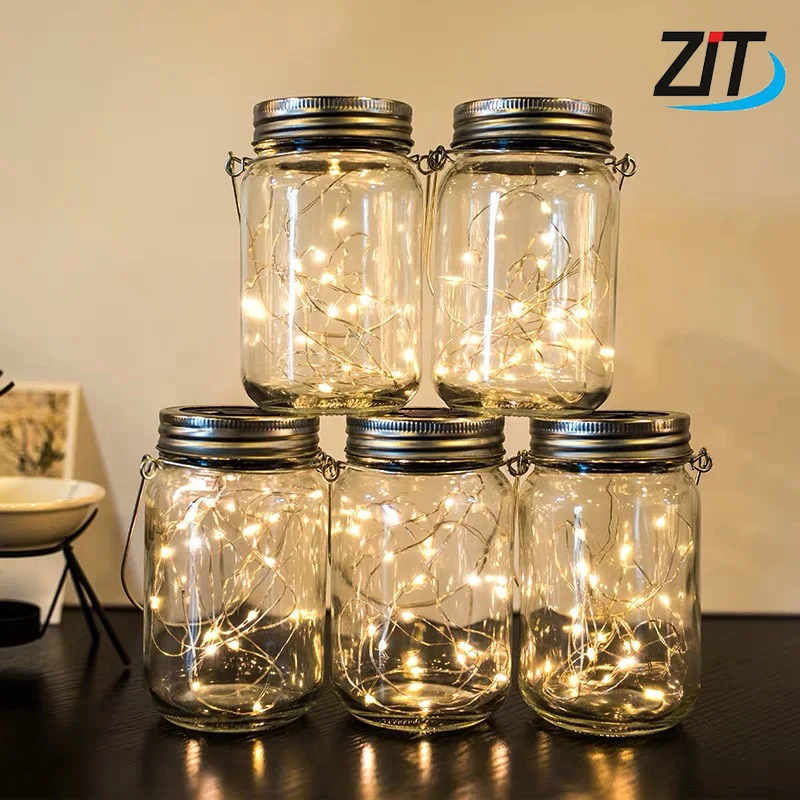 Светодио дный светодиодная Фея солнечный свет для Mason Jar крышка вставка Цвет