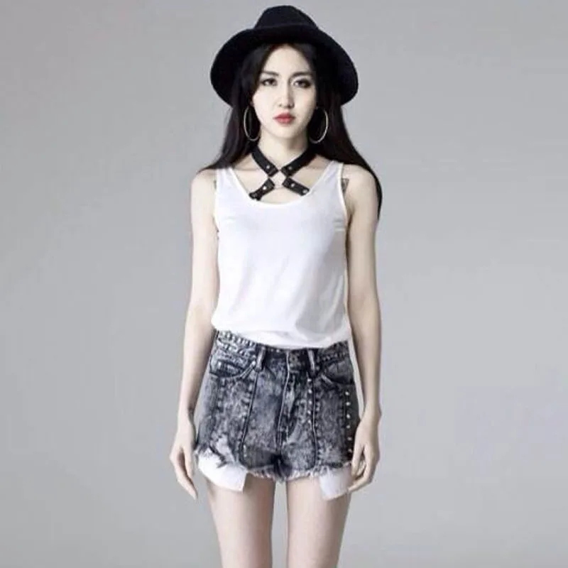 Хит продаж чокер ручной работы в стиле Харадзюку панк с круглым воротником