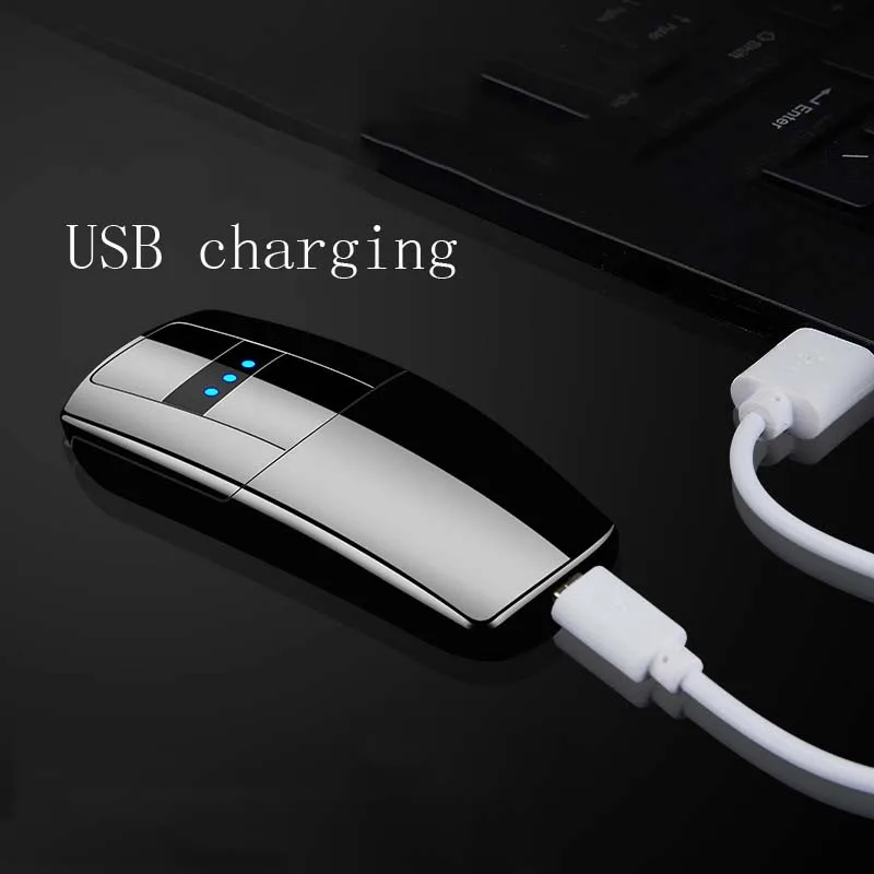 Модная Зажигалка Ветрозащитная зарядка через Usb двойная дуговая зажигалка с дисплеем питания кнопочный переключатель электронные зажигалки принадлежности для курения