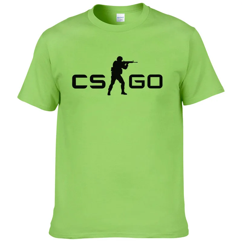 Летняя дышащая футболка из 100% хлопка для мужчин CS GO Gamers Топы с коротким рукавом
