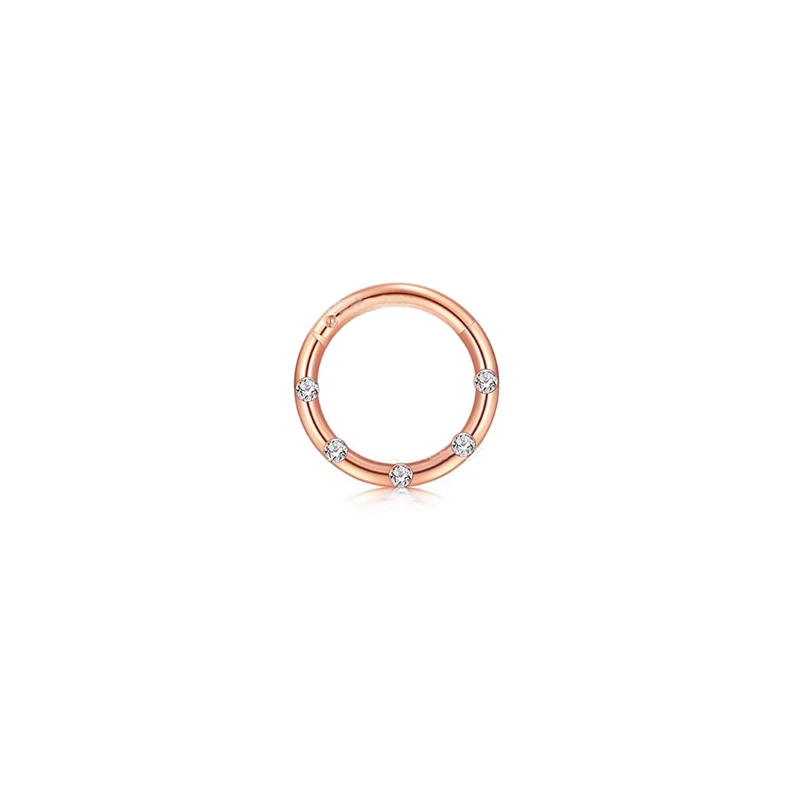 NO 1 Rolse gold 1 шт., 16 г, стальное кольцо, кольца для носа, пирсинг в форме ушек, кольцо для носа, пирсинг, зажим для пирсинга, пирсинг, ювелирные изделия для тела - Окраска металла: NO 1 Rolse gold