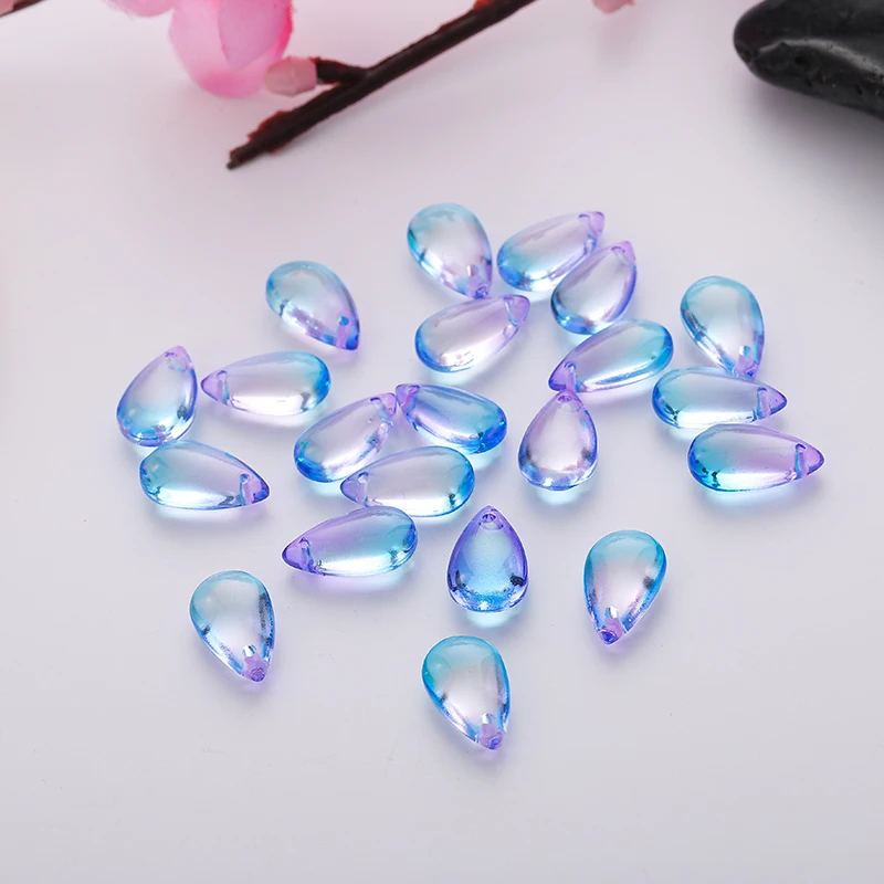 New AB Color Czech Glazed Beads Waterdrop Shape Lampwork Glass Charms Clear DIY Hairpin Bracelet Jewelry Components | Украшения и