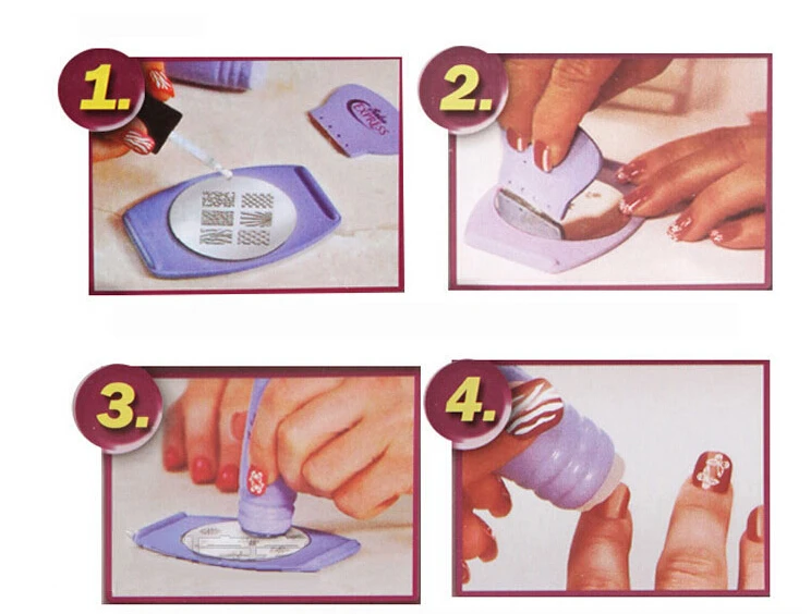 Набор для самостоятельной штамповки ногтей штампы и скребки украшения 5 стилей