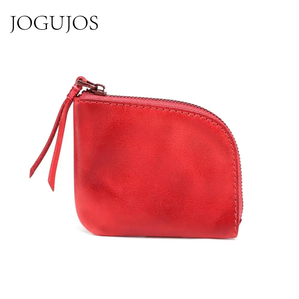 Кошелек JOGUJOS из натуральной кожи унисекс винтажный бумажник на молнии для мужчин