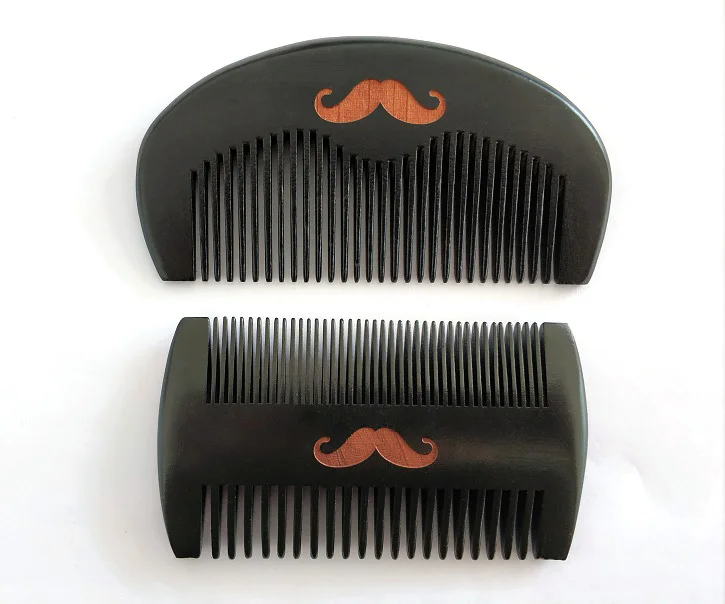 2 шт. персиковый карманный гребень для бороды черный маленький деревянный волос