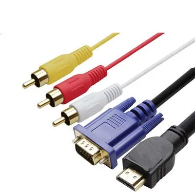 Позолоченный HDMI совместимый HDTV для VGA + 3 RCA конвертер адаптер кабель 1080P AV Новый|vga
