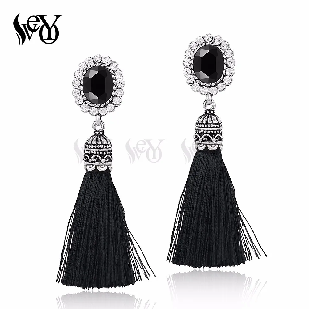 VEYO 2 цвета классические богемные серьги с кисточками висячие кристаллами для