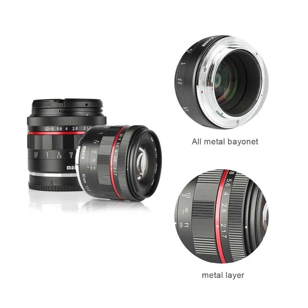 Meike 50 мм F1.7 объектив с ручной фокусировкой для Sony E-mount полная рамка беззеркальная