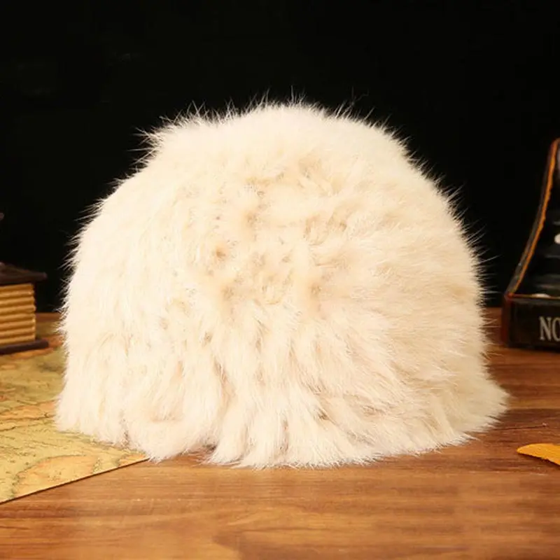 Новая модная вязаная шапка из натурального кроличьего меха для женщин и девочек