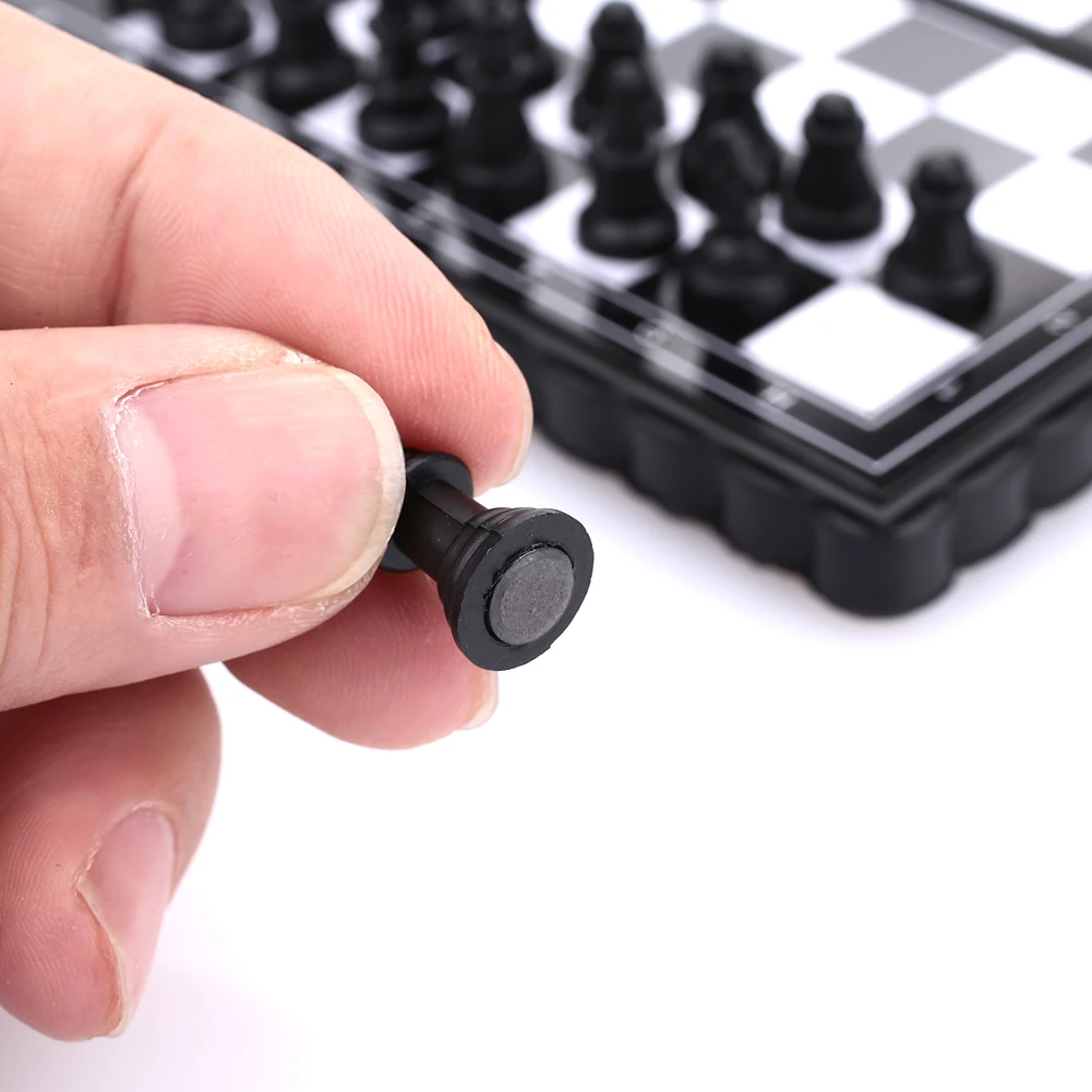 Пластиковый магнитный Шахматный набор коробка для шахматных игр красивая игра в