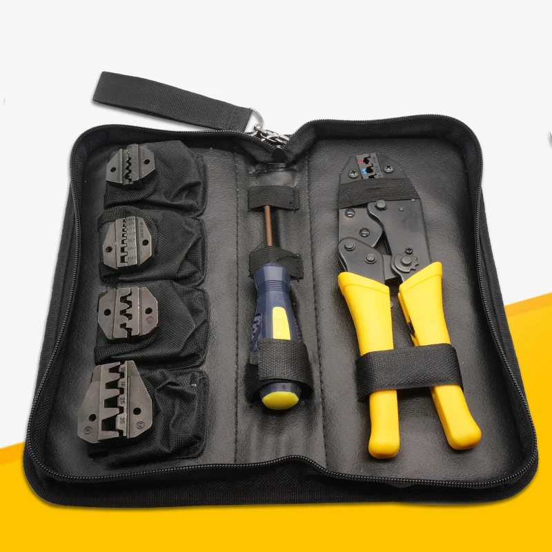 Обжимной ручной инструмент w/Die Kit электрик щипцы провода кабель трещотка обжимной комплект