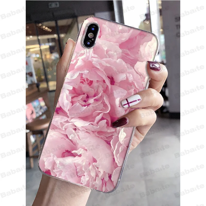 Babaite розовый фиолетовый пион сделай сам красивые аксессуары для телефонов чехол