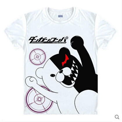 Аниме Danganronpa футболка Monokuma рубашка крутые рубашки с круглым вырезом манга Топ