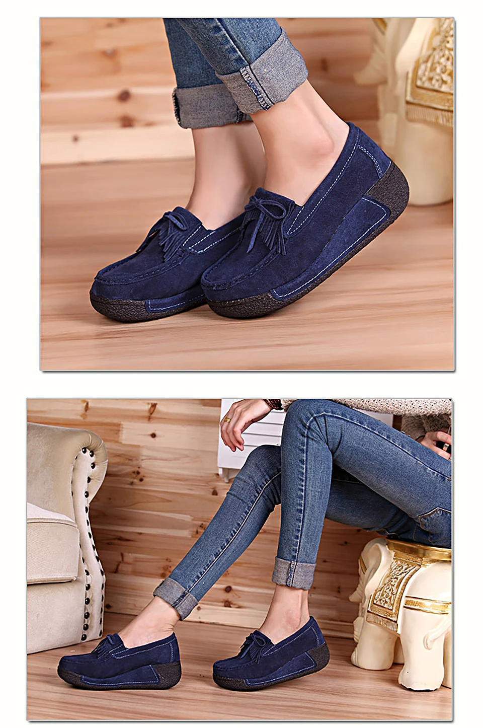 Г., осенняя женская обувь на плоской подошве обувь на платформе с бахромой и бахромой повседневная обувь из замши и кожи обувь на плоской подошве без шнуровки, обувь на толстой мягкой подошве