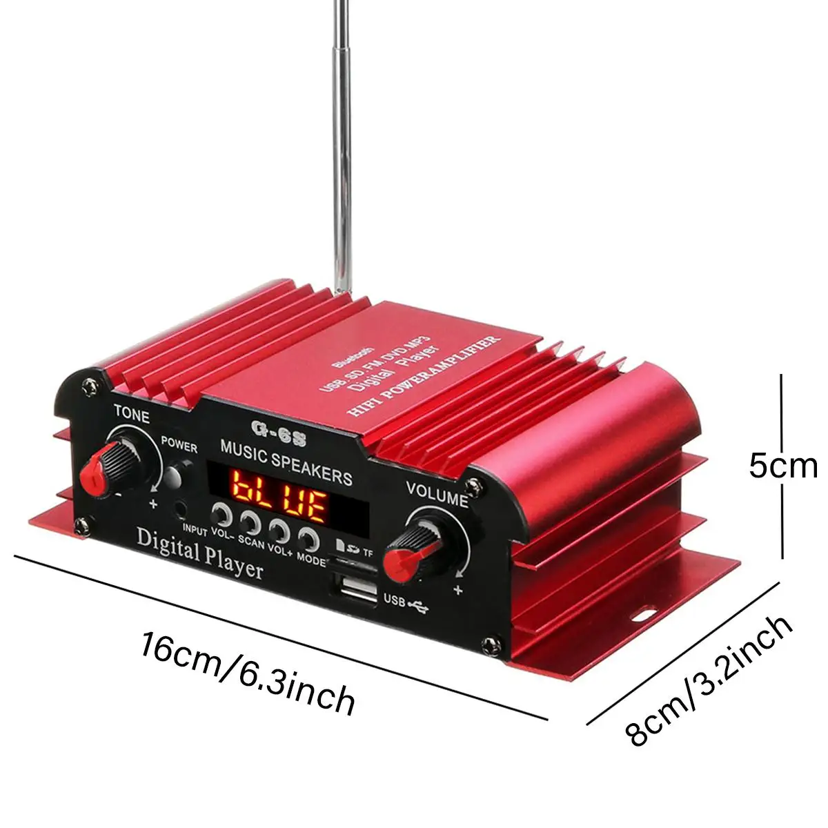 12 В 2CH автомобильный аудио усилитель HIFI аудио усилитель мощности bluetooth стерео fm-радио двойной выход 2Way усилители W/пульт дистанционного управления