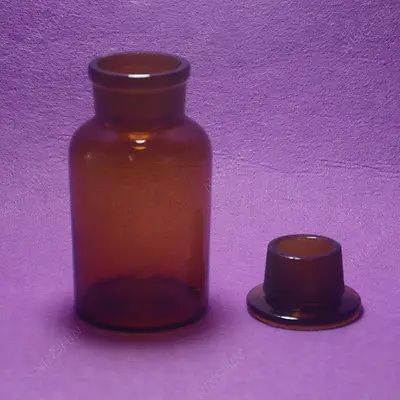 250 мл флакон с реагентом из янтарного стекла широким горлышком заземляющая