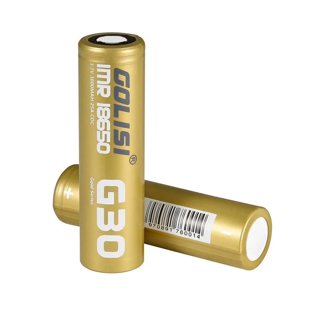 GOLISI S30 Li-Ion 18650 аккумуляторные батареи 3,7 V 3000mAh литиевая запасная батарея для факела фонарик батарея черное золото - Цвет: Gold
