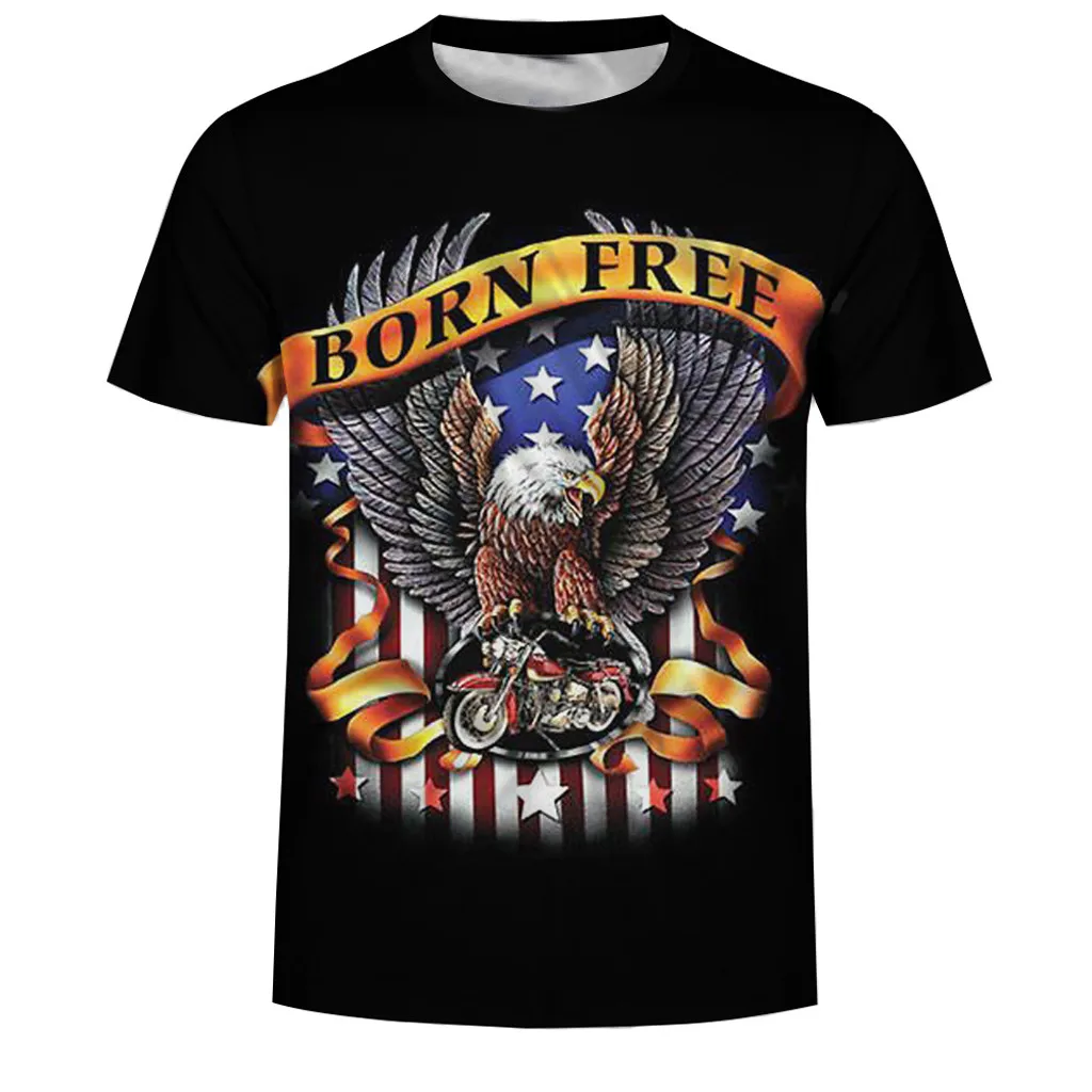 2019 Новая Летняя мода Мужская День Независимости американский флаг Орел с