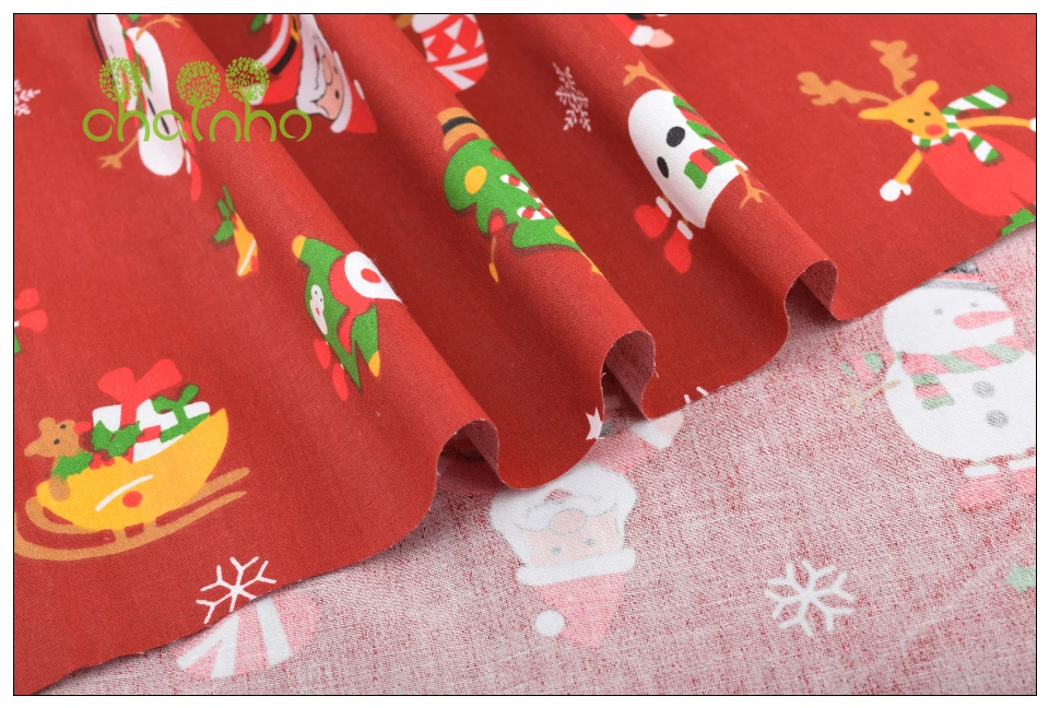 Chainho, серия Merry Christmas, саржевая хлопковая ткань с принтом, для самостоятельного шитья и шитья детской простыни, подушки, материал