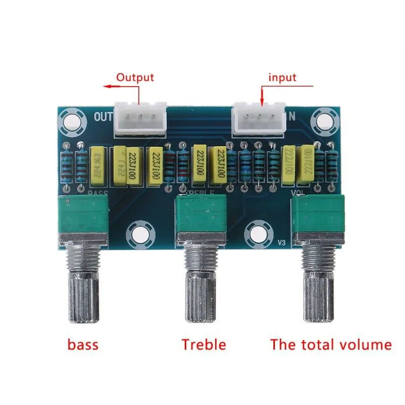 

HIFI Amplifier Passive Tone Board Treble Bass Volume Control Preamp Board -Drop
