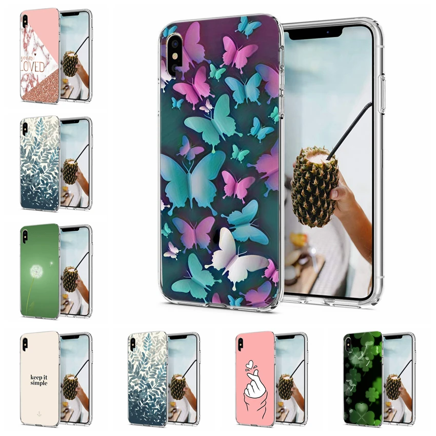 Силиконовый чехол для iPhone 7 Plus 6 S XR XS Max мягкий из ТПУ с цветными листьями 6S 8 X M125 |