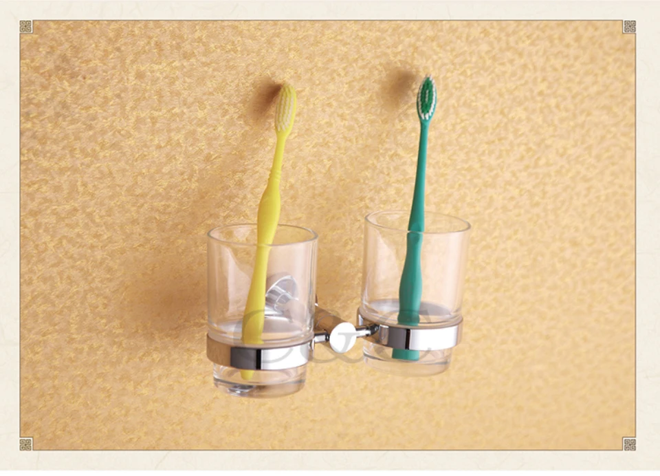 Благородные и Элегантные Твердые Латунные стеклянные хромированные держатели