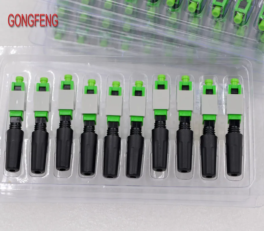 SC APC green 100pcs GONGFENG 100 шт. Новинка SC/APC оптоволоконный быстрый разъем FTTH, встроенный оптоволоконный быстрый разъем, специальная - Цвет: SC APC green 100pcs
