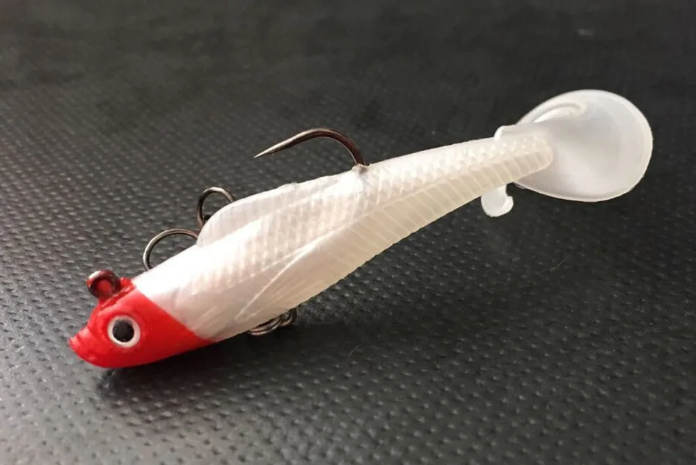 5 шт. мягкая рыболовная приманка с красной головкой 9 см/9 г | Спорт и развлечения