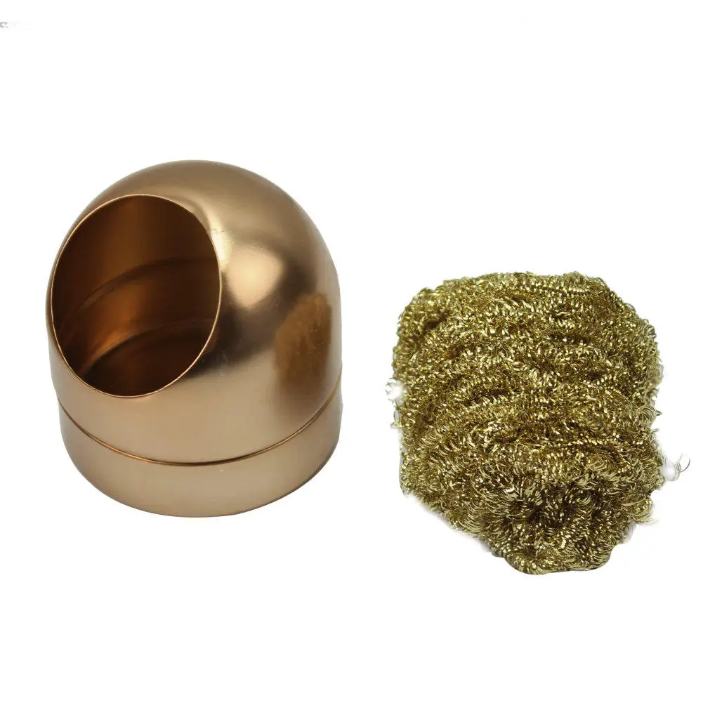 Professional Metal Shell Welding Soldering Solder Iron Tip Cleaner Tool Wire Sponge Golden Holder Durable | Дом и сад