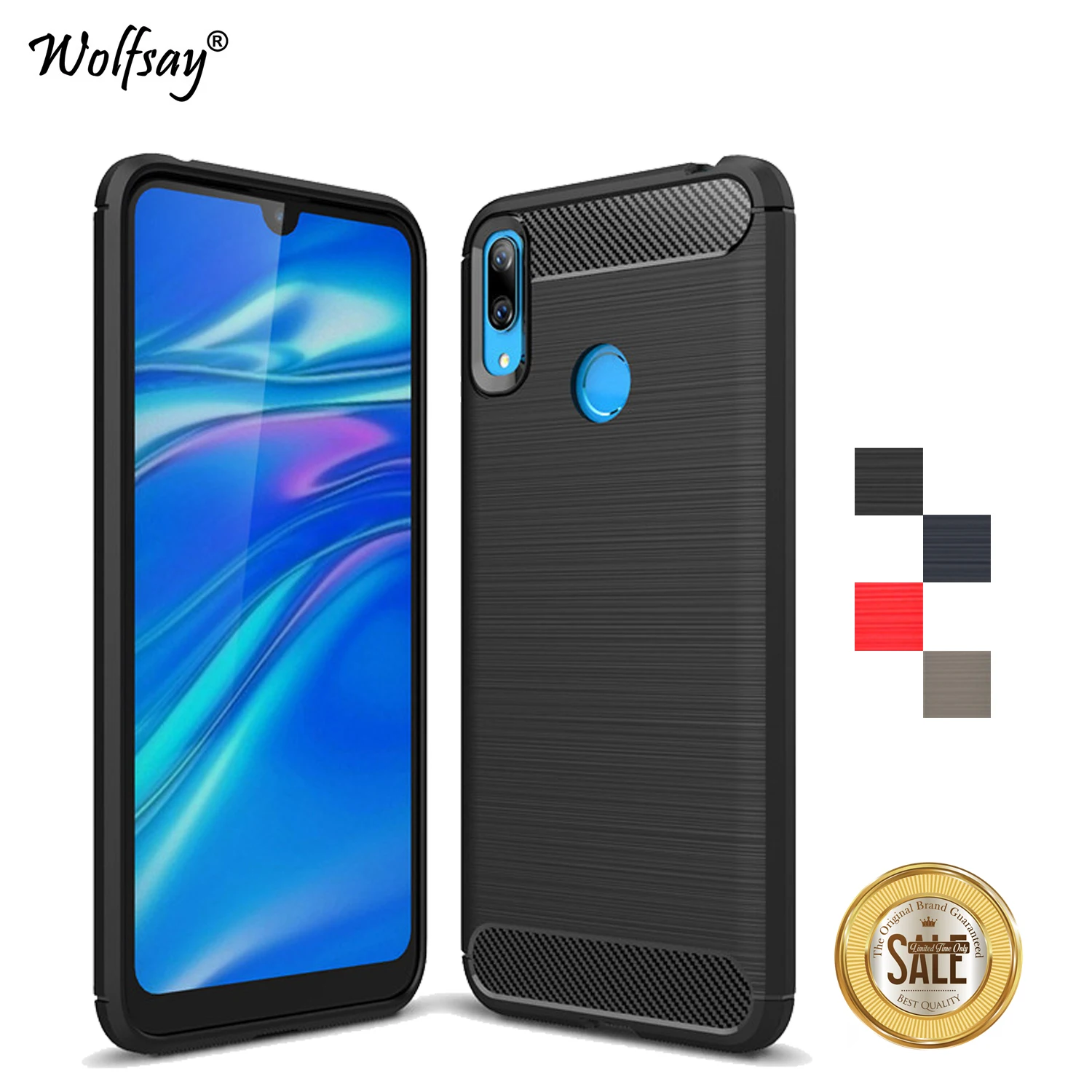 Чехол для Huawei Y7 2019 противоударный защитный резиновый мягкий силиконовый чехол