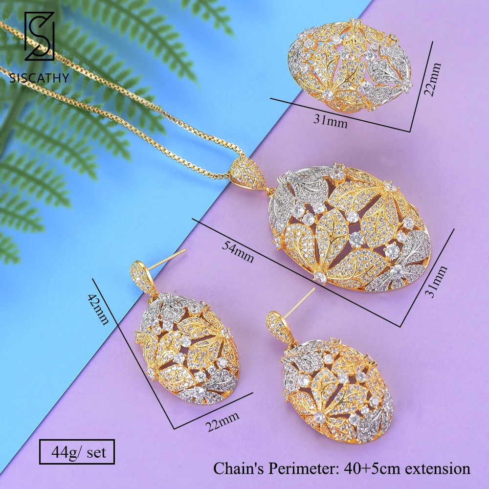 Женское свадебное ожерелье SISCATHY серьги-гвоздики с изменяемым размером кольца