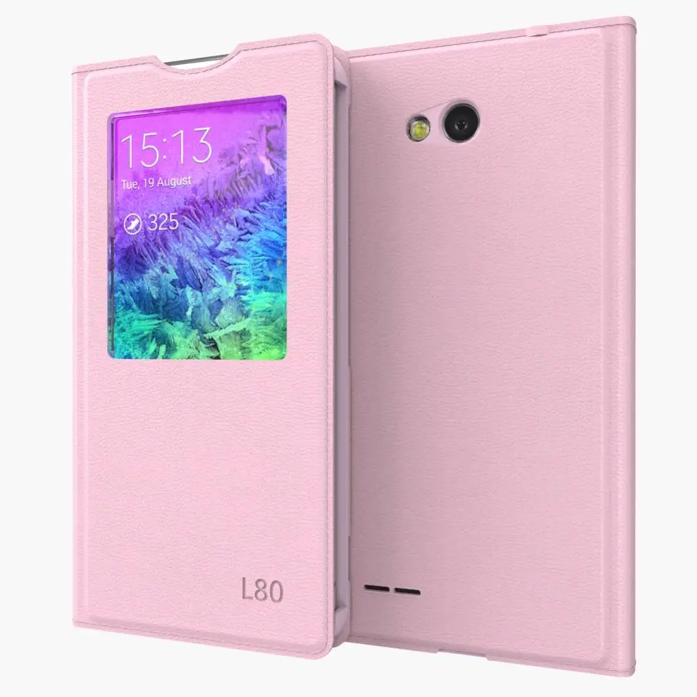 Для LG L80 модный портативный чехол с открытым окошком для D380 D375 Роскошный кожаный