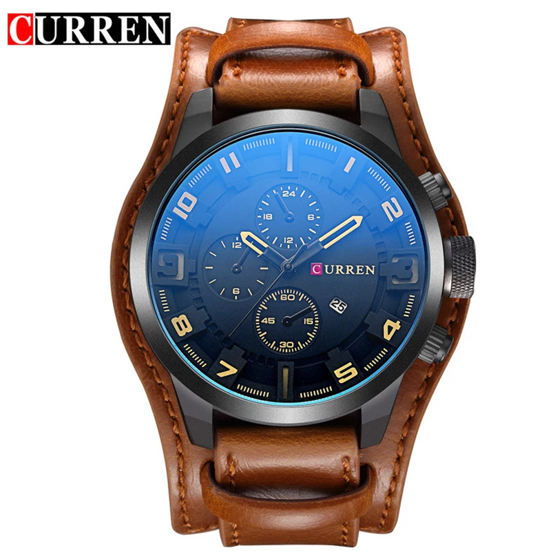 Часы наручные CURREN Мужские кварцевые в стиле милитари спортивные брендовые
