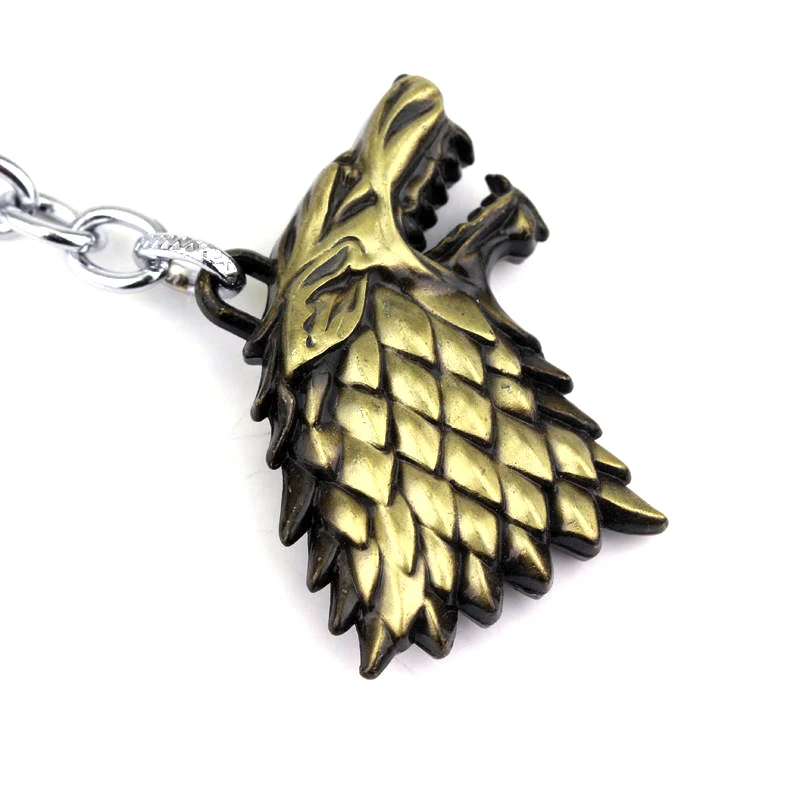 BRONZE Игра престолов House Stark Baratheon Lannister Targaryen Arryn Tully Martell Tyrell Greyjoy брелок для ключей со значком - Цвет: BRONZE