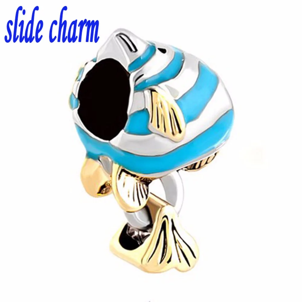 Шарм подвеска в виде рыбки из эпоксидной смолы|fit pandora bracelet|fit pandorabeads fit |