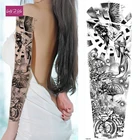 Временная татуировка на всю руку, водостойкая флэш-татуировка на рукав для мужчин и женщин