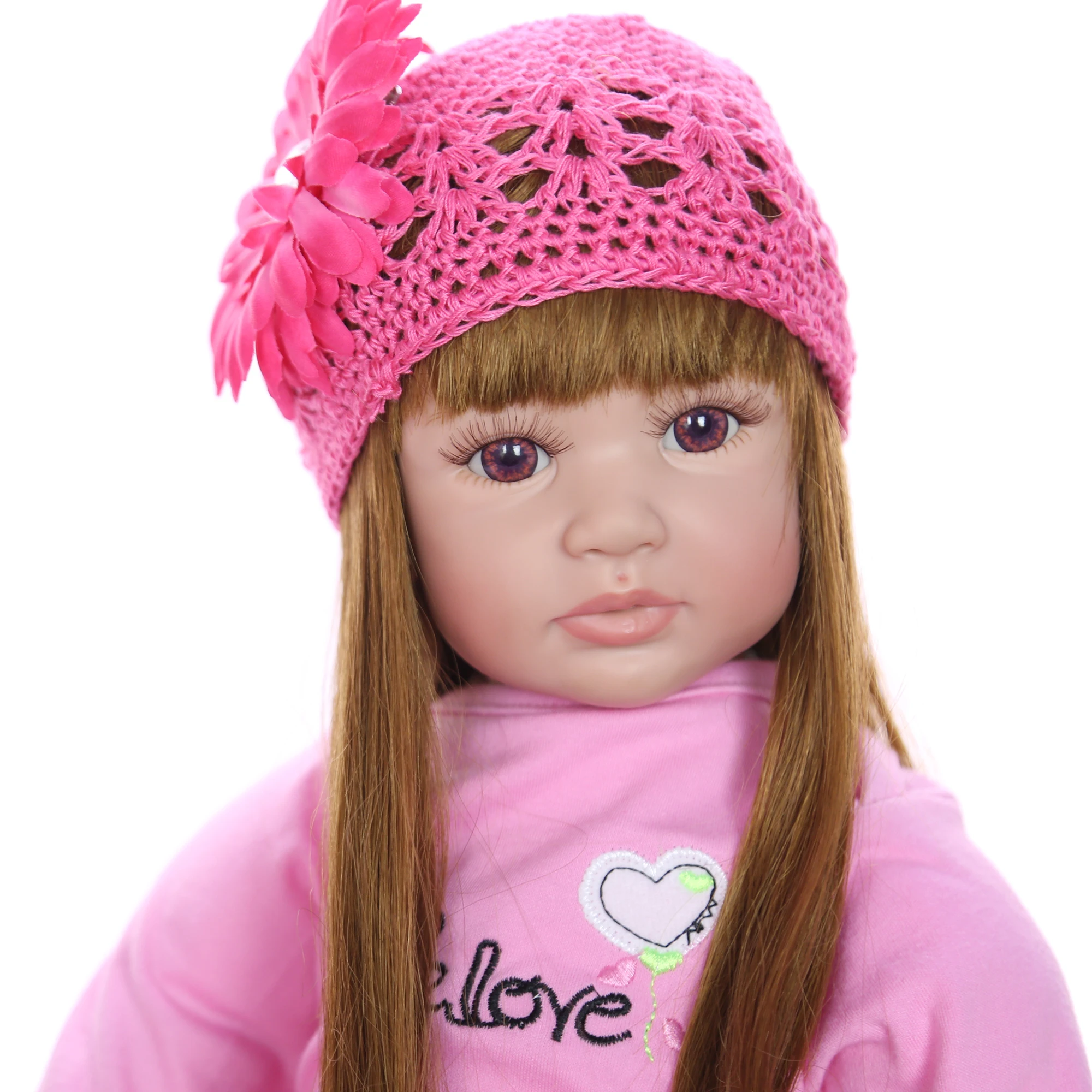 

New Design Reborn Baby Doll 24 Inch Soft Vinyl Cloth Body Girl Princess Doll Toy For Children's Day Gifts Kids Birthday Present