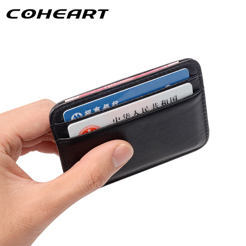 COHEART, супер тонкий мягкий кошелек, овечья кожа, натуральная кожа, мини кошелек для кредитных карт, кошелек, держатели для карт, мужской кошелек, тонкий, маленький