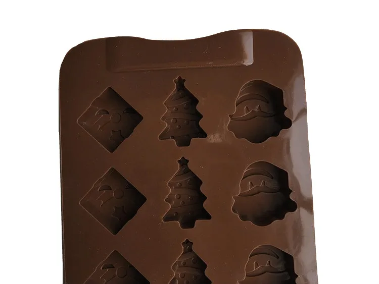Food Grade 15 series silicone chocolate mold Cake Christmas tree Santa Claus head handmade soap | Дом и сад