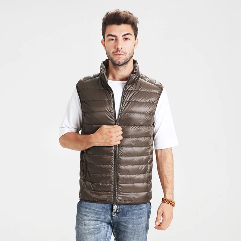 TANGNEST/Повседневная легкая мужская пуховая жилетка Лидер продаж на молнии большой