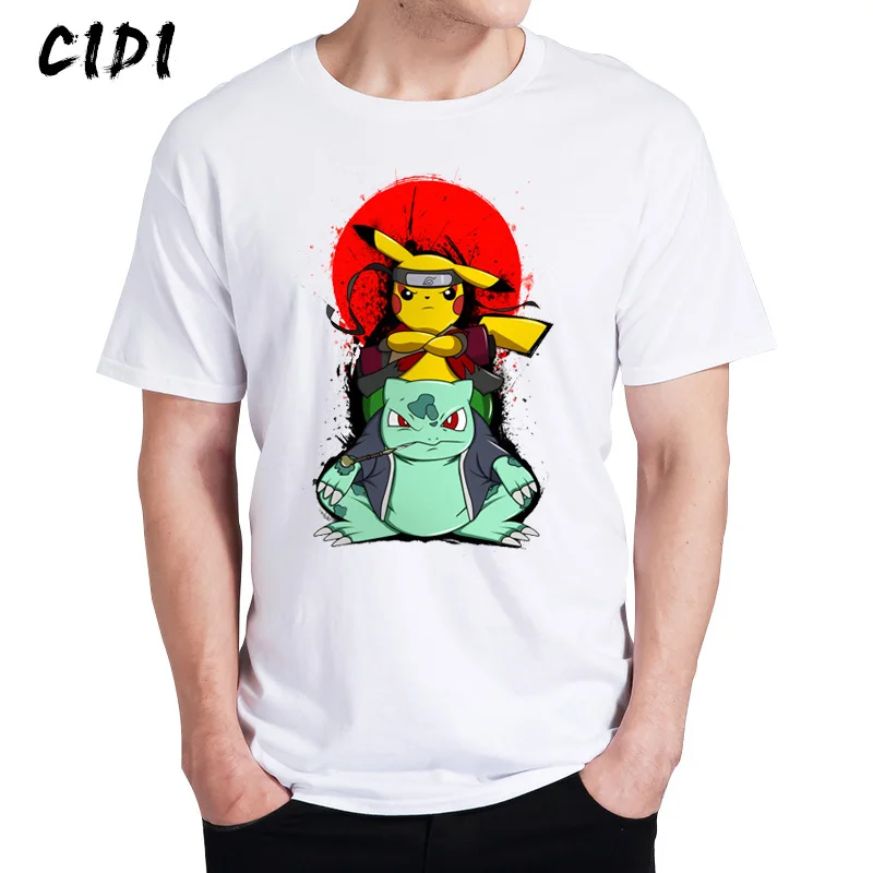 2017 Новая мода Покемон Дизайн цифровые печатные Аниме Повседневная футболка