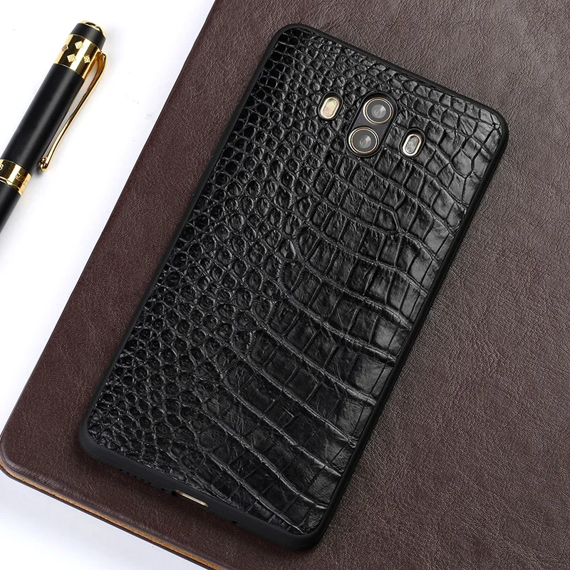 Модный крокодиловый живот кожа чехол для телефона huawei mate10 Роскошный натуральная